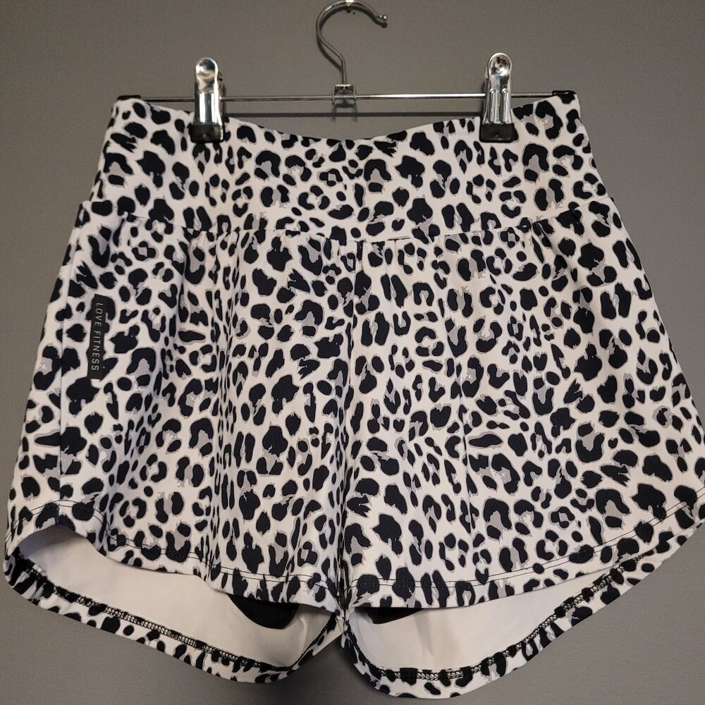 Love fitness animal print shorts